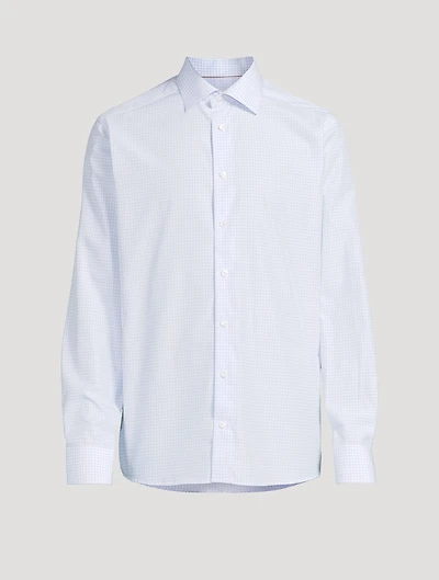 Slim-Fit Elevated Shirt Check Print