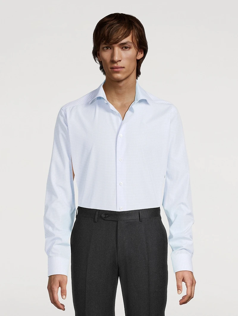 Slim-Fit Elevated Shirt Check Print