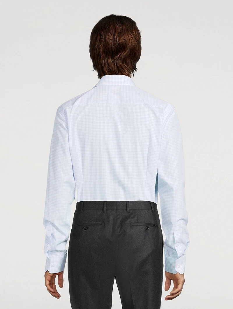 Slim-Fit Elevated Shirt Check Print