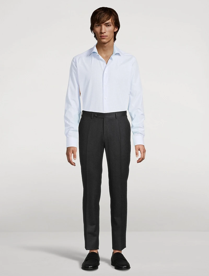 Slim-Fit Elevated Shirt Check Print