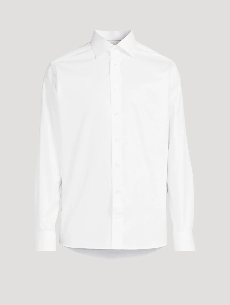 Slim-Fit Pique Long-Sleeve Shirt