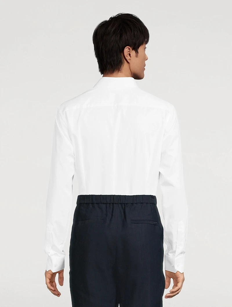 Slim-Fit Pique Long-Sleeve Shirt