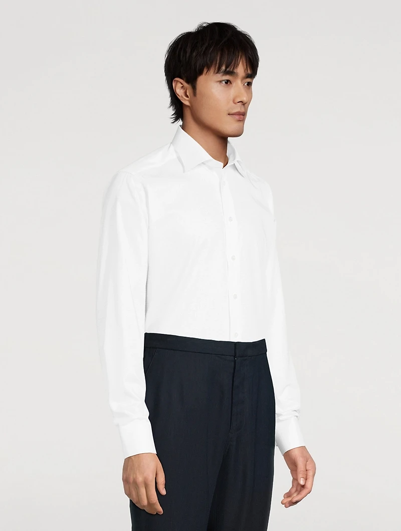 Slim-Fit Pique Long-Sleeve Shirt
