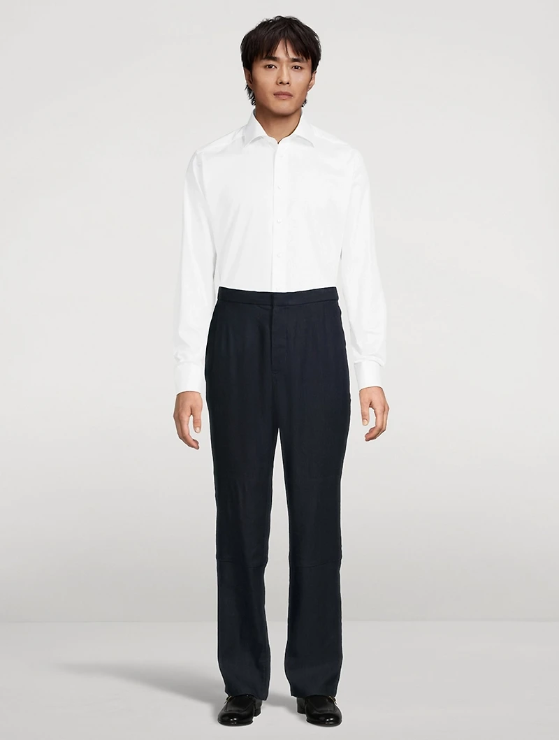 Slim-Fit Pique Long-Sleeve Shirt