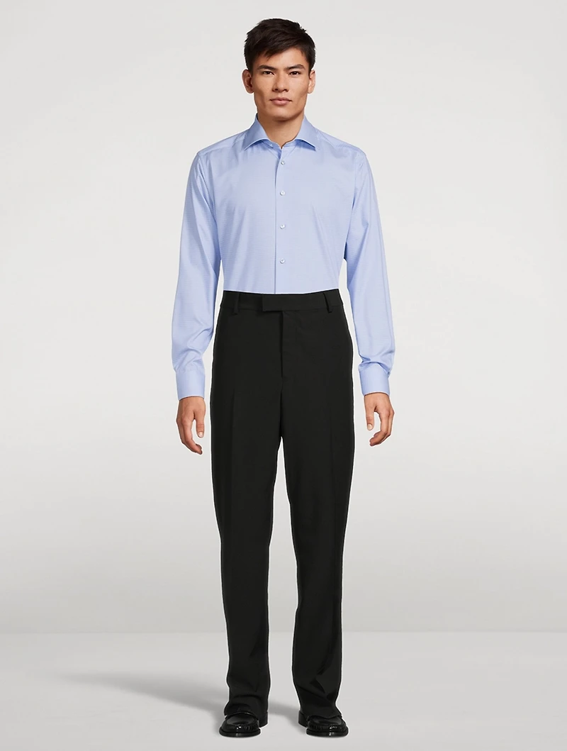 Slim-Fit Pique Long-Sleeve Shirt