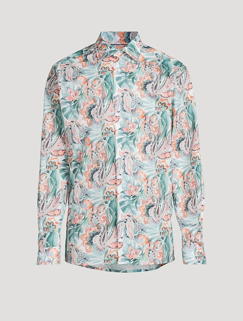 Contemporary-Fit Long-Sleeve Shirt Floral Print