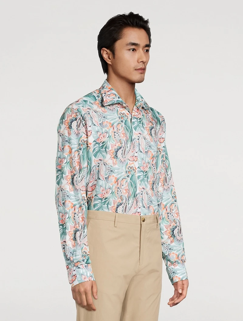 Contemporary-Fit Long-Sleeve Shirt Floral Print