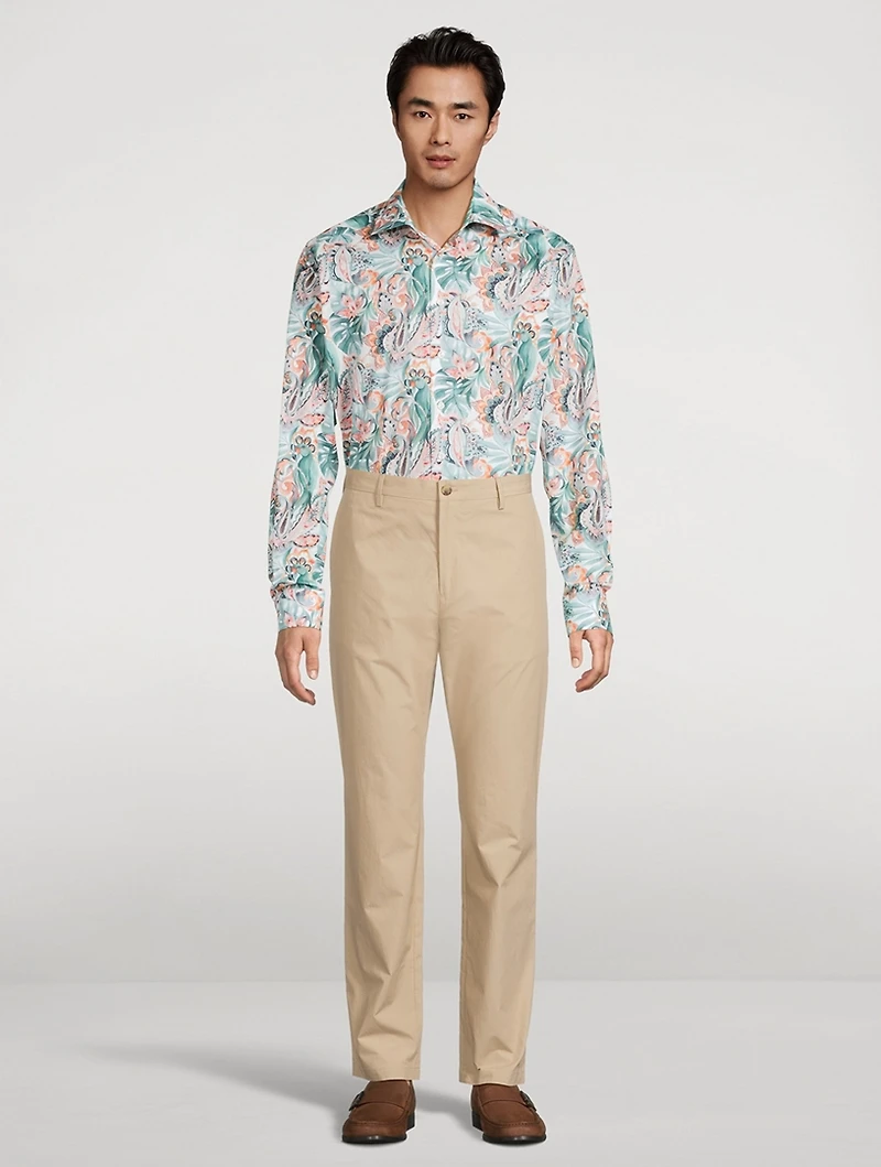 Contemporary-Fit Long-Sleeve Shirt Floral Print
