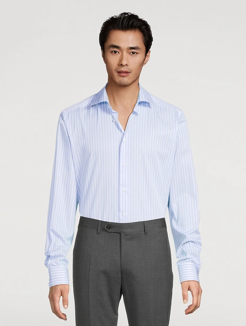 Contemporary-Fit Elevated Shirt Bengal Stripe Print