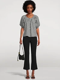 June Puff-Sleeve Shirt Gingham Print