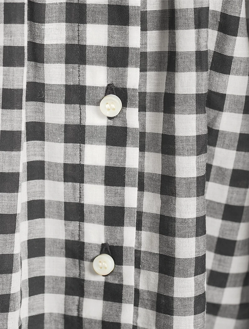 June Puff-Sleeve Shirt Gingham Print