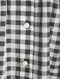 June Puff-Sleeve Shirt Gingham Print