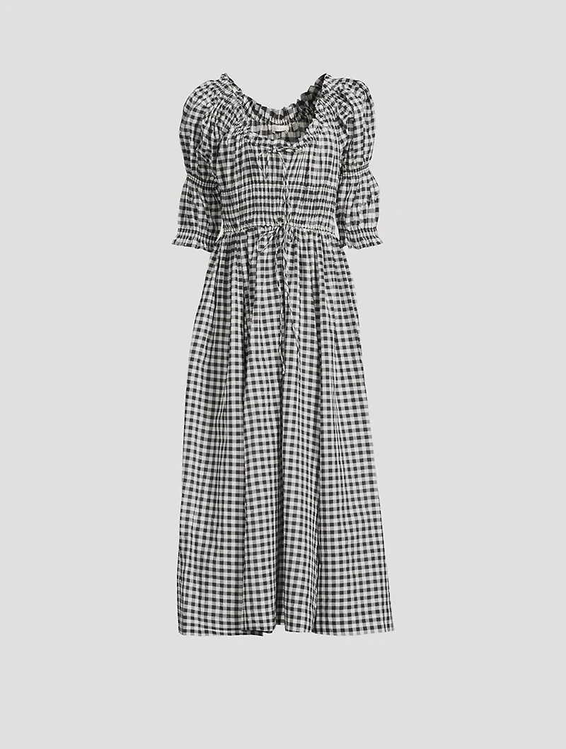 Ischia Midi Dress Gingham Print