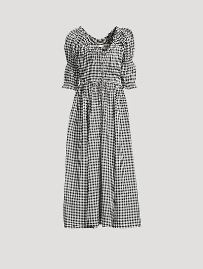 Ischia Midi Dress Gingham Print
