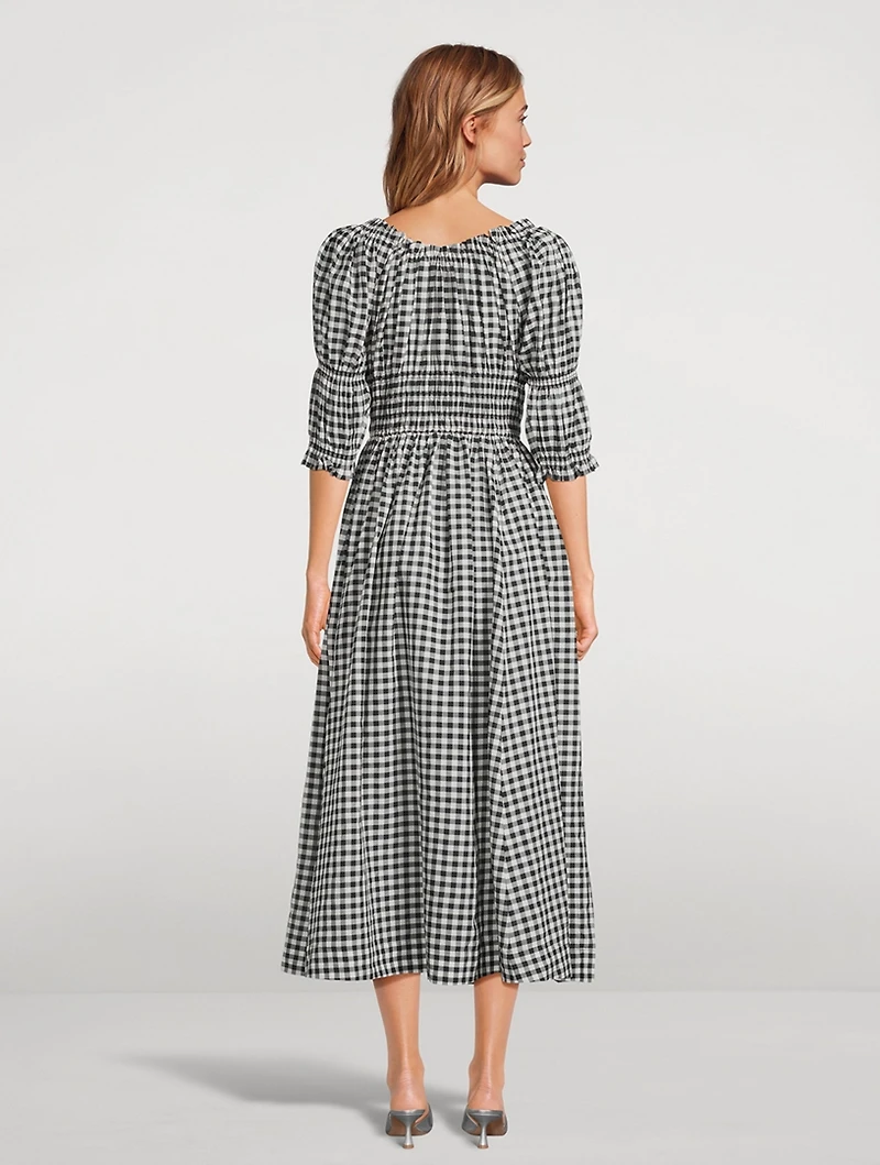 Ischia Midi Dress Gingham Print