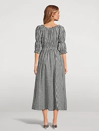 Ischia Midi Dress Gingham Print