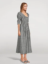 Ischia Midi Dress Gingham Print