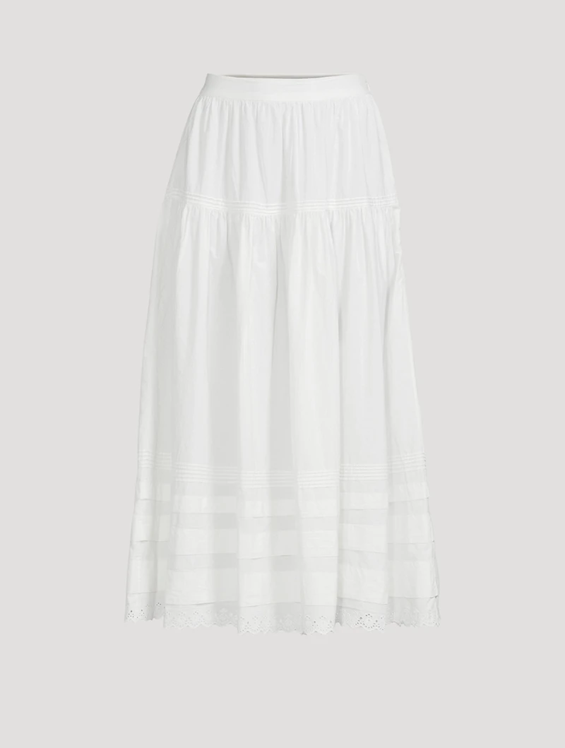 Sebastiane Poplin Midi Skirt