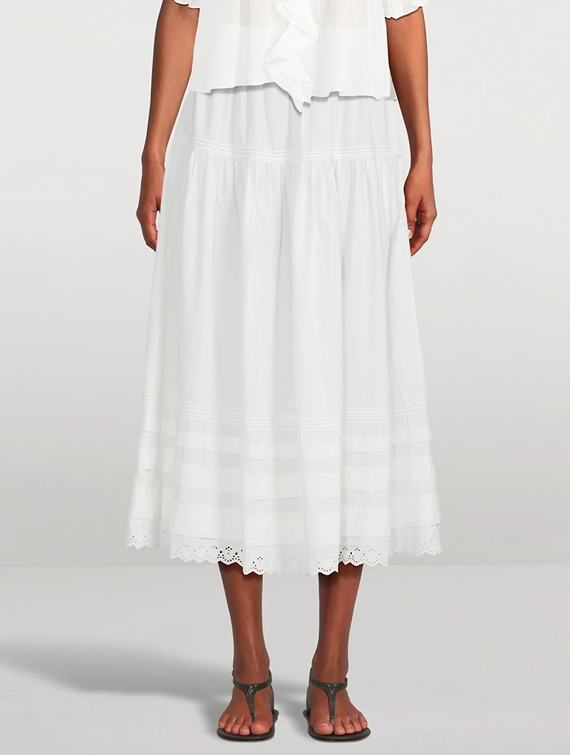 Sebastiane Poplin Midi Skirt