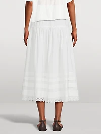 Sebastiane Poplin Midi Skirt