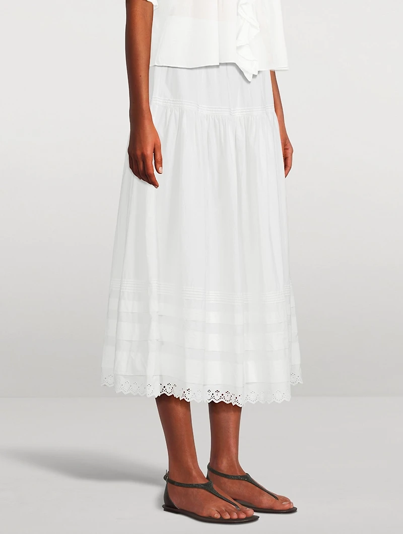 Sebastiane Poplin Midi Skirt