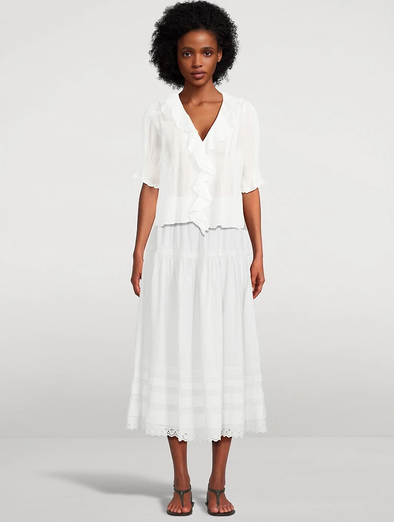 Sebastiane Poplin Midi Skirt
