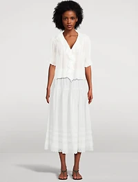 Sebastiane Poplin Midi Skirt