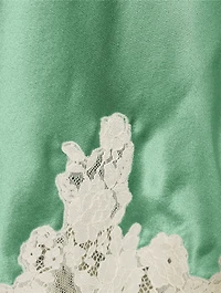 Elowena Lace-Trimmed Satin Slip Skirt