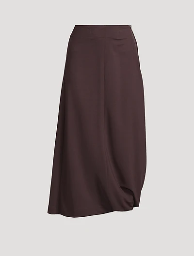 Twisted-Hem Midi Skirt
