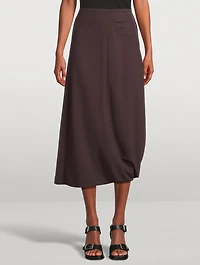 Twisted-Hem Midi Skirt