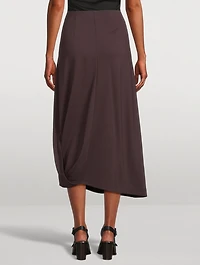 Twisted-Hem Midi Skirt