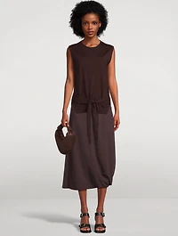 Twisted-Hem Midi Skirt