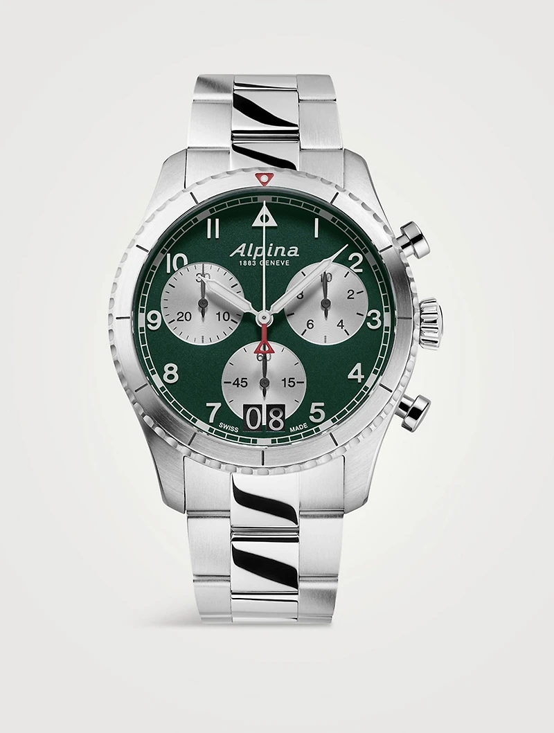Startimer Pilot Chronograph Big Date Stainless Steel Bracelet Watch