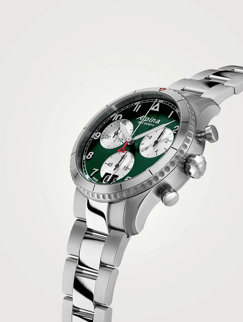 Startimer Pilot Chronograph Big Date Stainless Steel Bracelet Watch