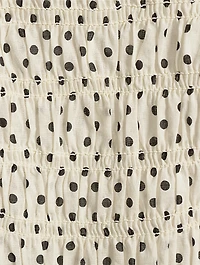 Georgene Smocked Midi Dress Polka Dot Print