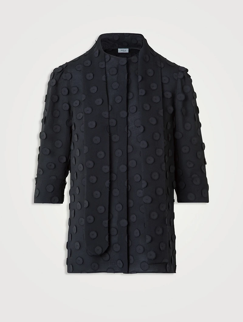 Techno Georgette Tie-Neck Shirt