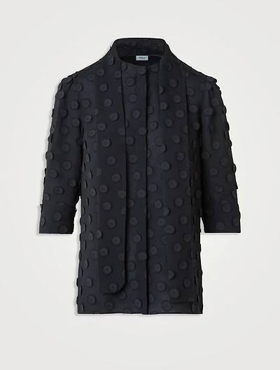 Techno Georgette Tie-Neck Shirt