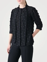 Techno Georgette Tie-Neck Shirt