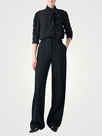 Techno Georgette Tie-Neck Shirt