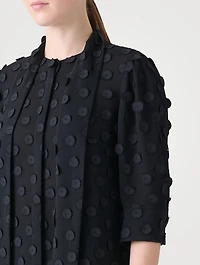 Techno Georgette Tie-Neck Shirt