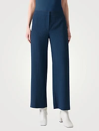 Marlon Wool Crêpe Trousers Pinstripe Print