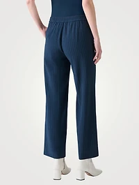 Marlon Wool Crêpe Trousers Pinstripe Print