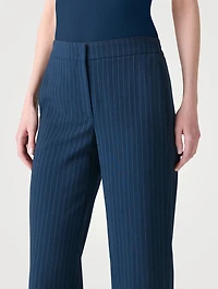 Marlon Wool Crêpe Trousers Pinstripe Print