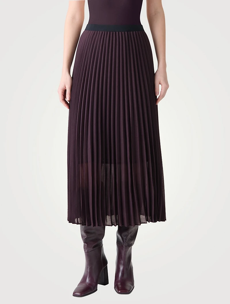 Plissé Midi Skirt