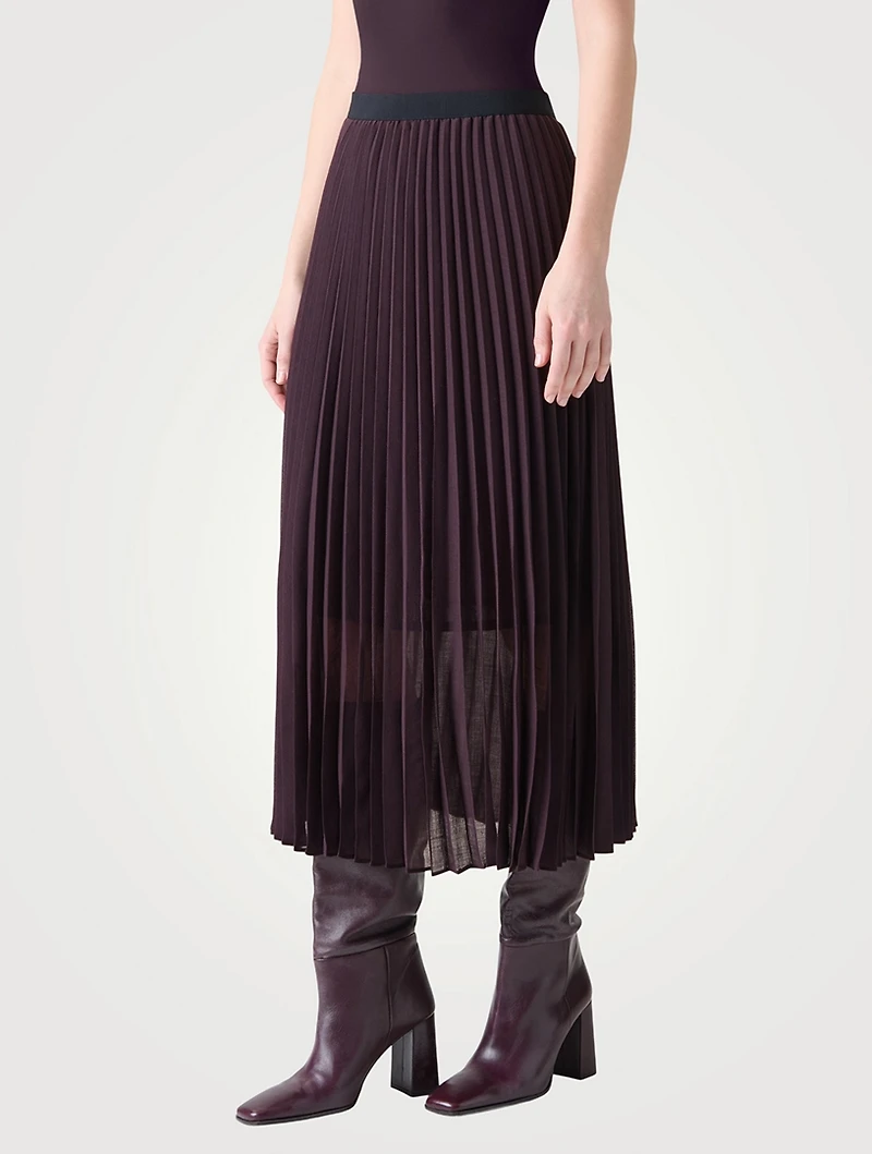 Plissé Midi Skirt