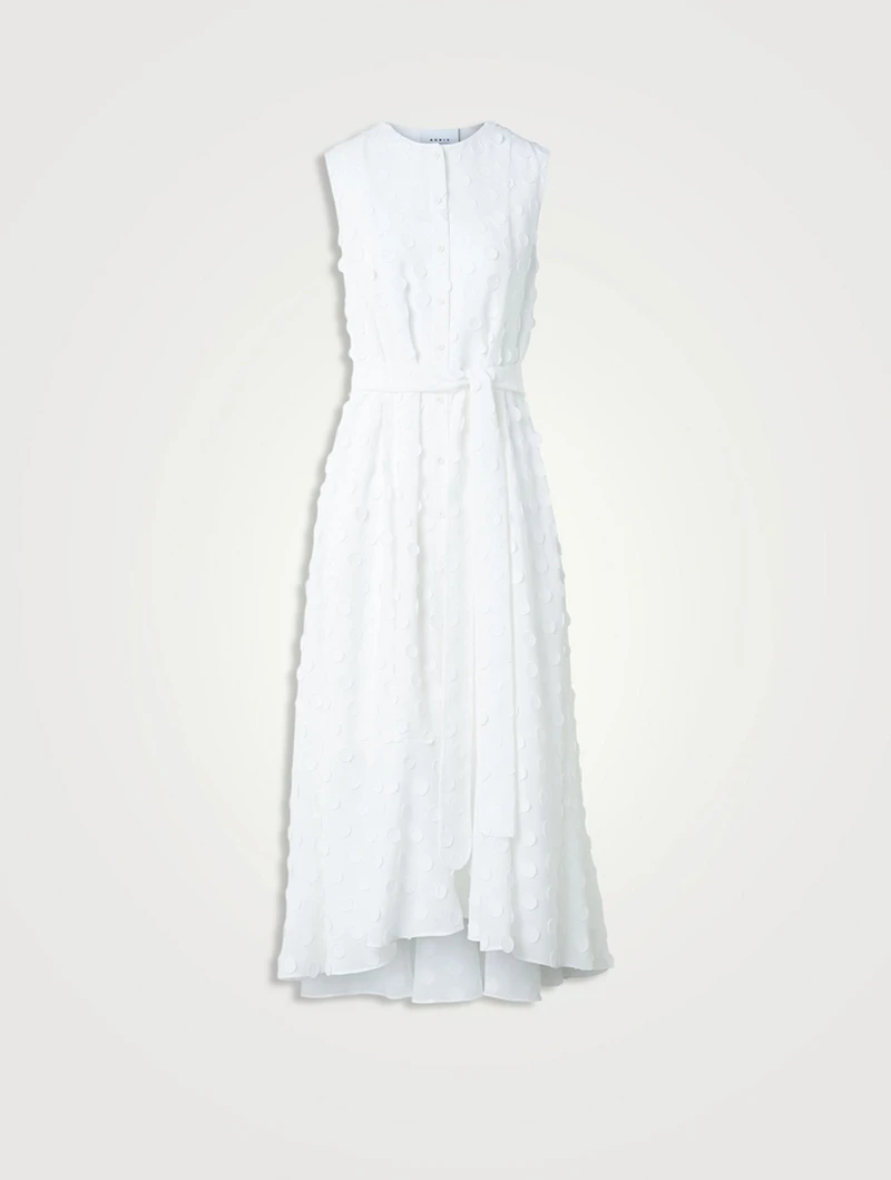 Techno Georgette Belted Shirt Dress