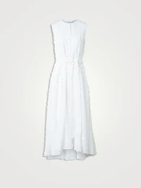Techno Georgette Belted Shirt Dress