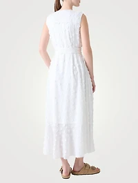 Techno Georgette Belted Shirt Dress