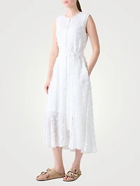 Techno Georgette Belted Shirt Dress