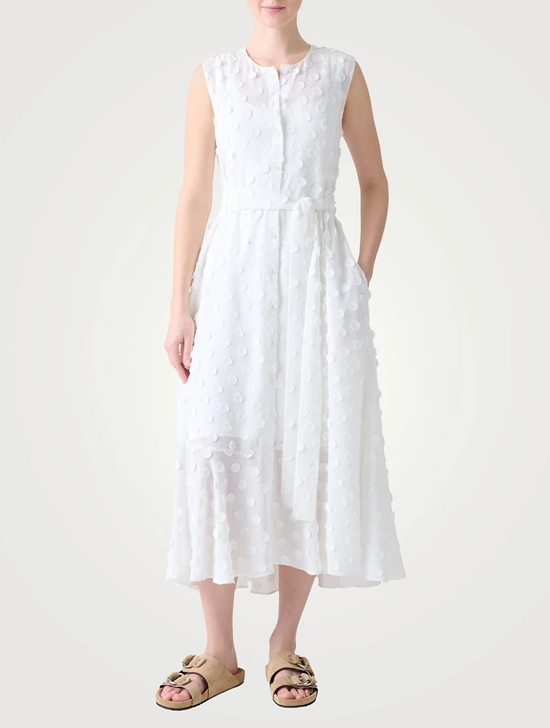 Techno Georgette Belted Shirt Dress